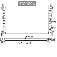 Radiador Automotríz Fiesta 96-99 34mm Aluminio M