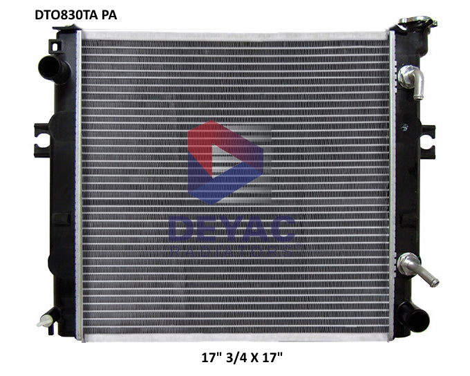 Radiador Montacargas Toyota FORKLIFT 7FGU25-30 FORKLIFT 7FGU32 17 3/4 x 17 1/4 x 36mm Plástico/Aluminio T/A Panal Agrícola-MONTACARGAS- RADIADORES DEYAC